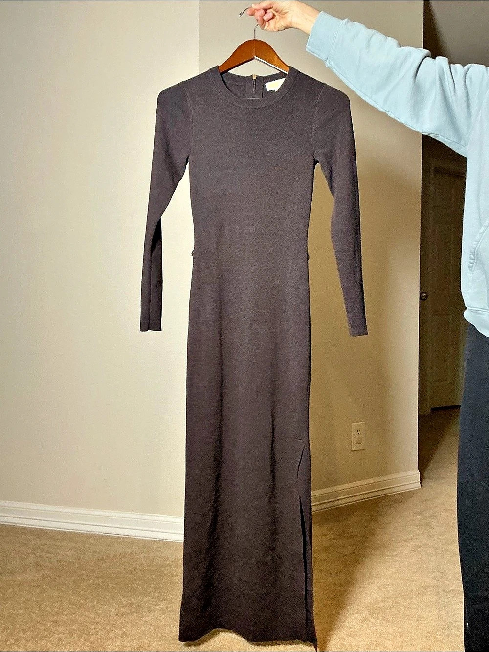 Michael Kors Long Sleeve Maxi Dress in Brown Size Small Like New
